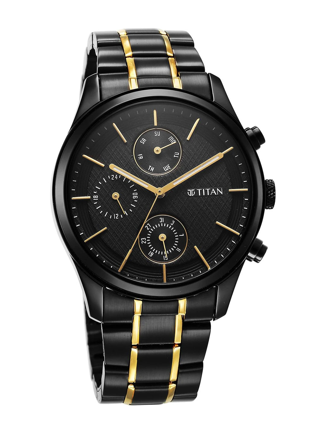 Titan Multifunction Analog With Black Dial Watch - NT1805KM06