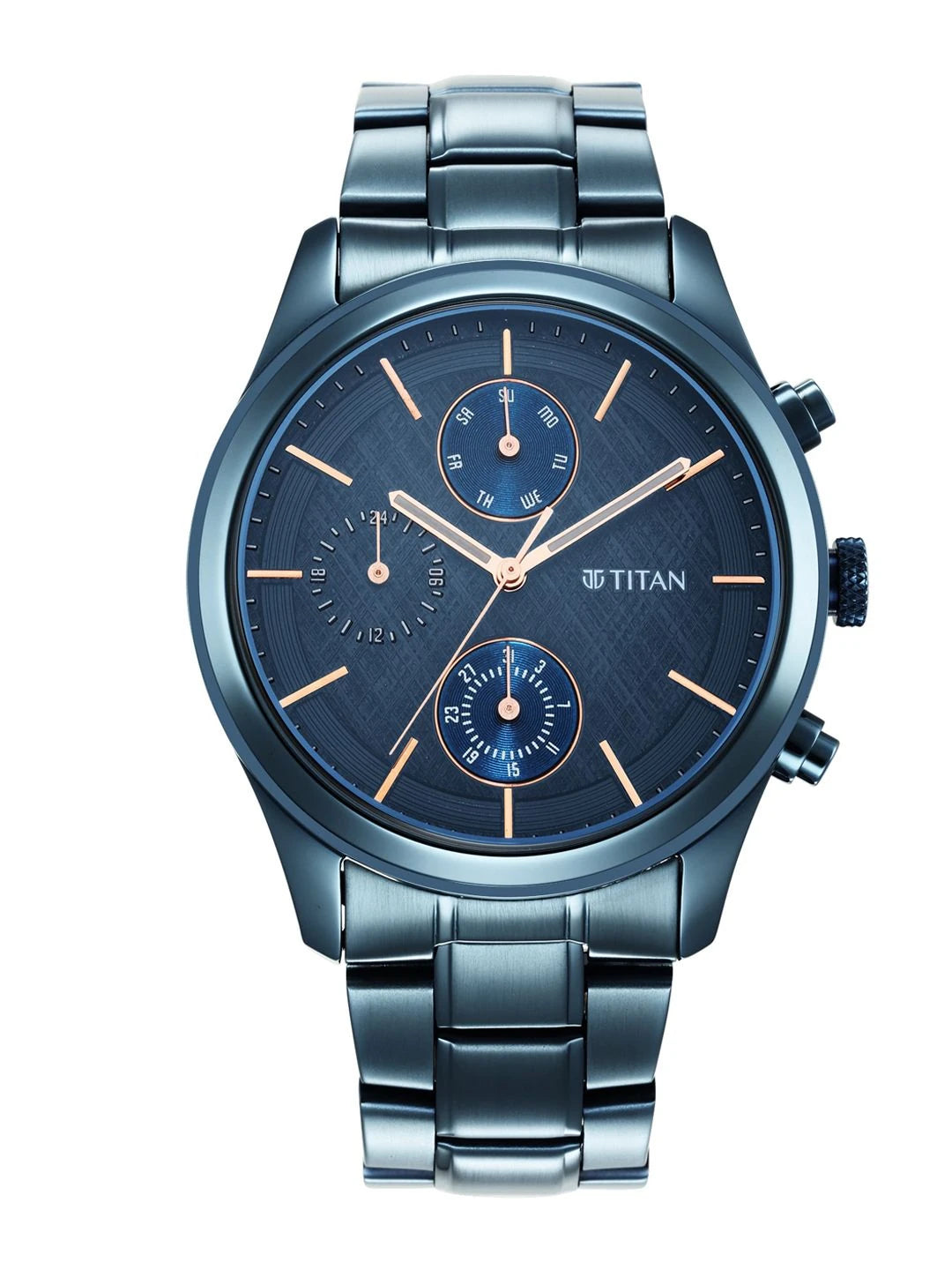 Titan Neo Splash Multifunction Analog With Blue Dial Watch - NT1805QM01