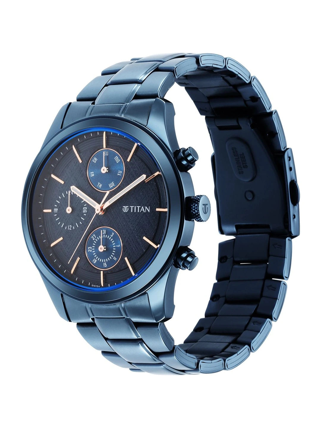 Titan Neo Splash Multifunction Analog With Blue Dial Watch - NT1805QM01