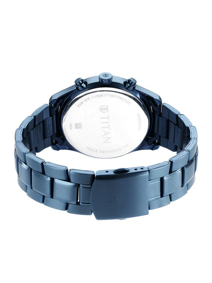Titan Neo Splash Multifunction Analog With Blue Dial Watch - NT1805QM01