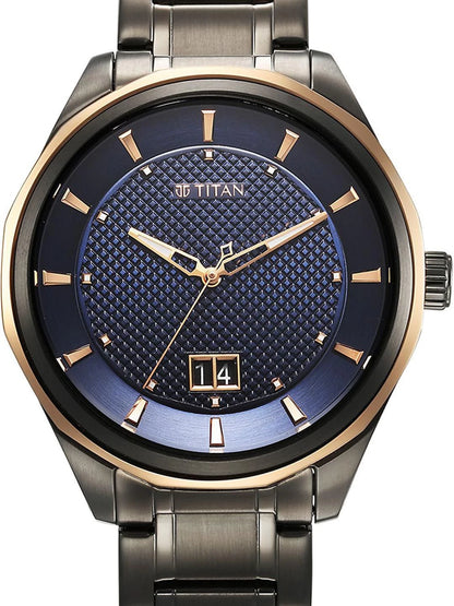 Titan Regalia Opulent Quartz Analog With Blue Dial Watch - NT1829KM05