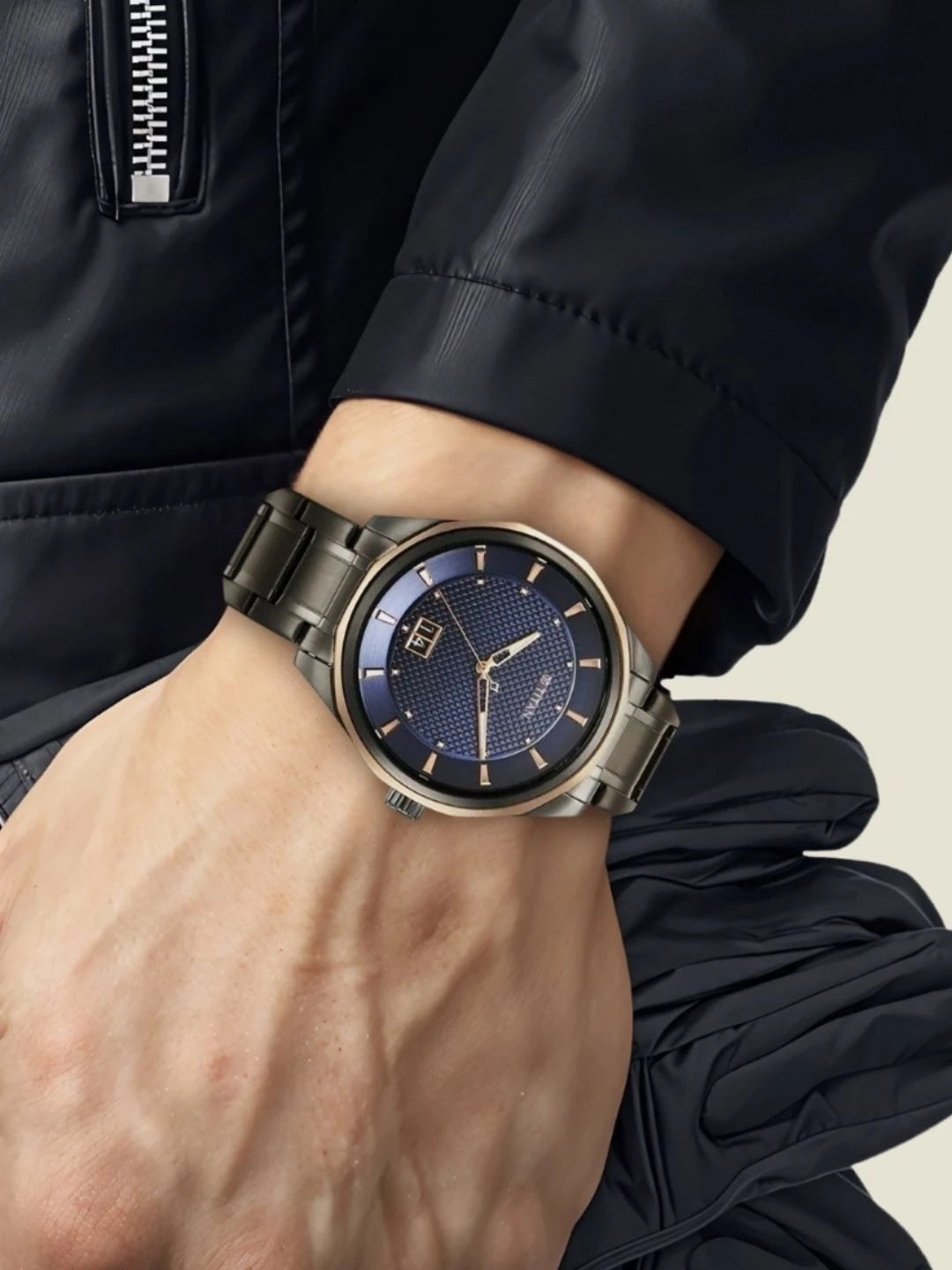 Titan Regalia Opulent Quartz Analog With Blue Dial Watch - NT1829KM05