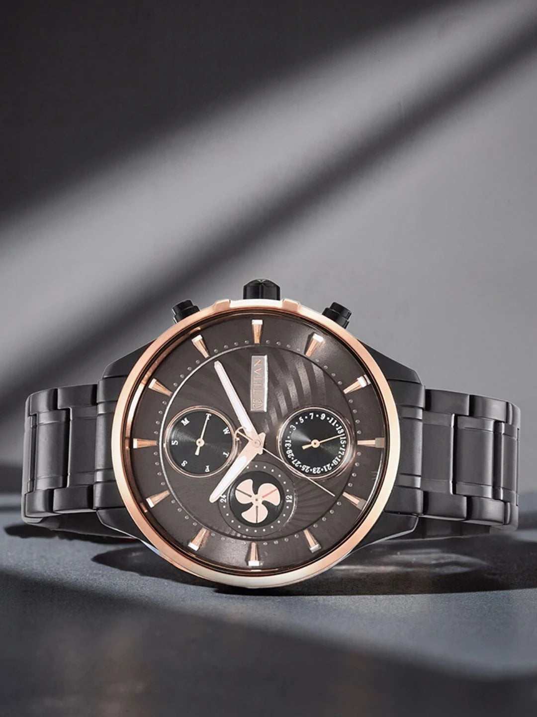 Titan Maritime Multifunction Analog With Anthracite Dial Watch - NT1873KM01