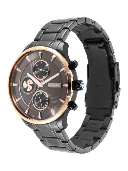 Titan Maritime Multifunction Analog With Anthracite Dial Watch - NT1873KM01
