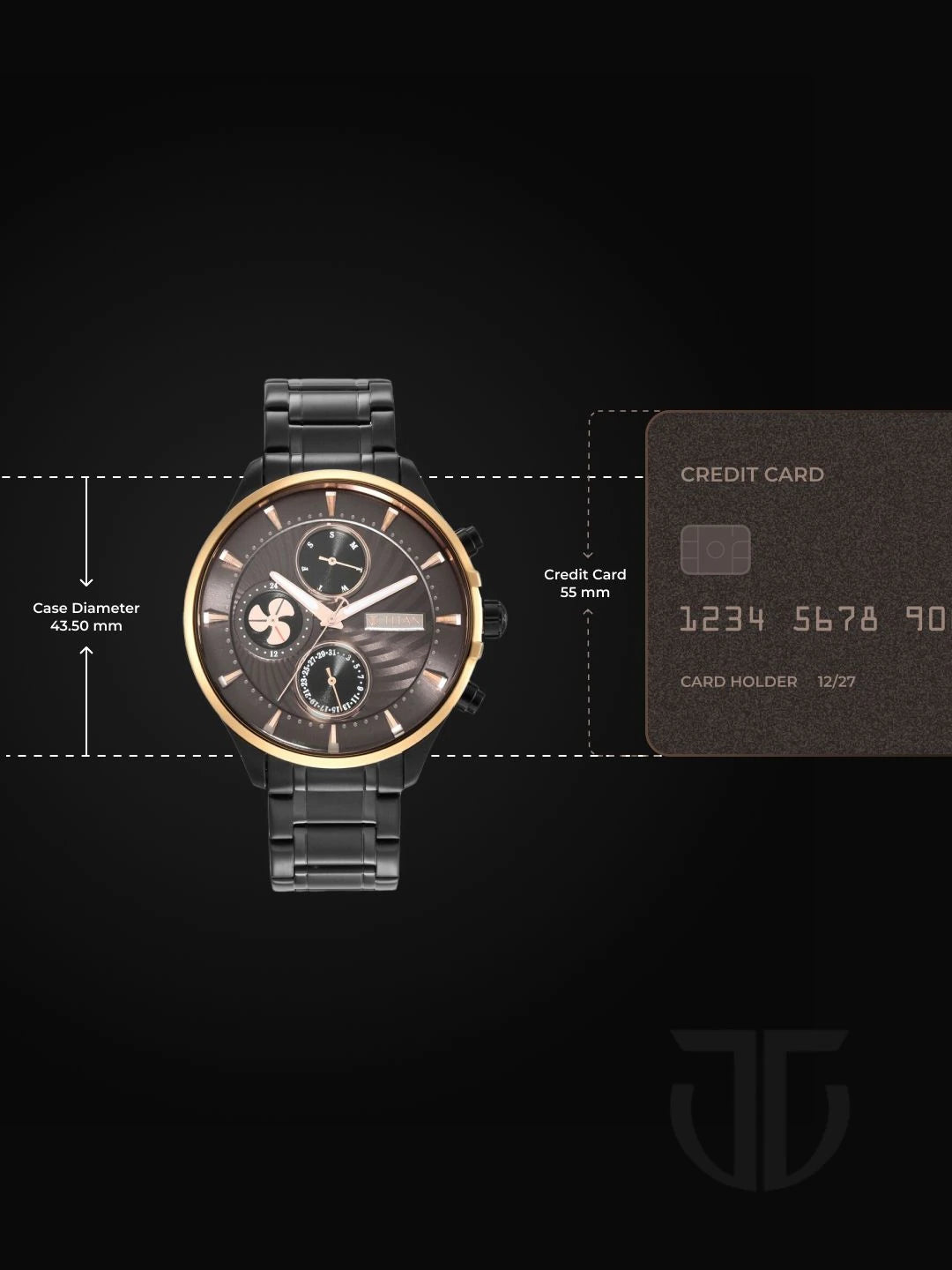 Titan Maritime Multifunction Analog With Anthracite Dial Watch - NT1873KM01