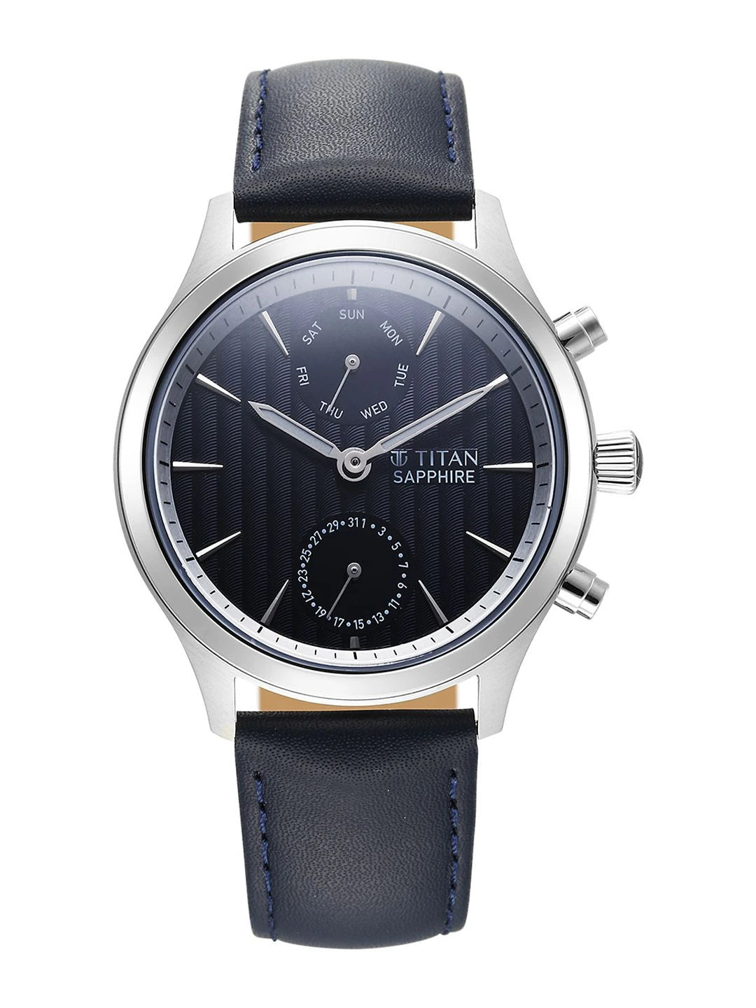 Titan Sapphire Multifunction Analog With Blue Dial Watch - NT1874SL02