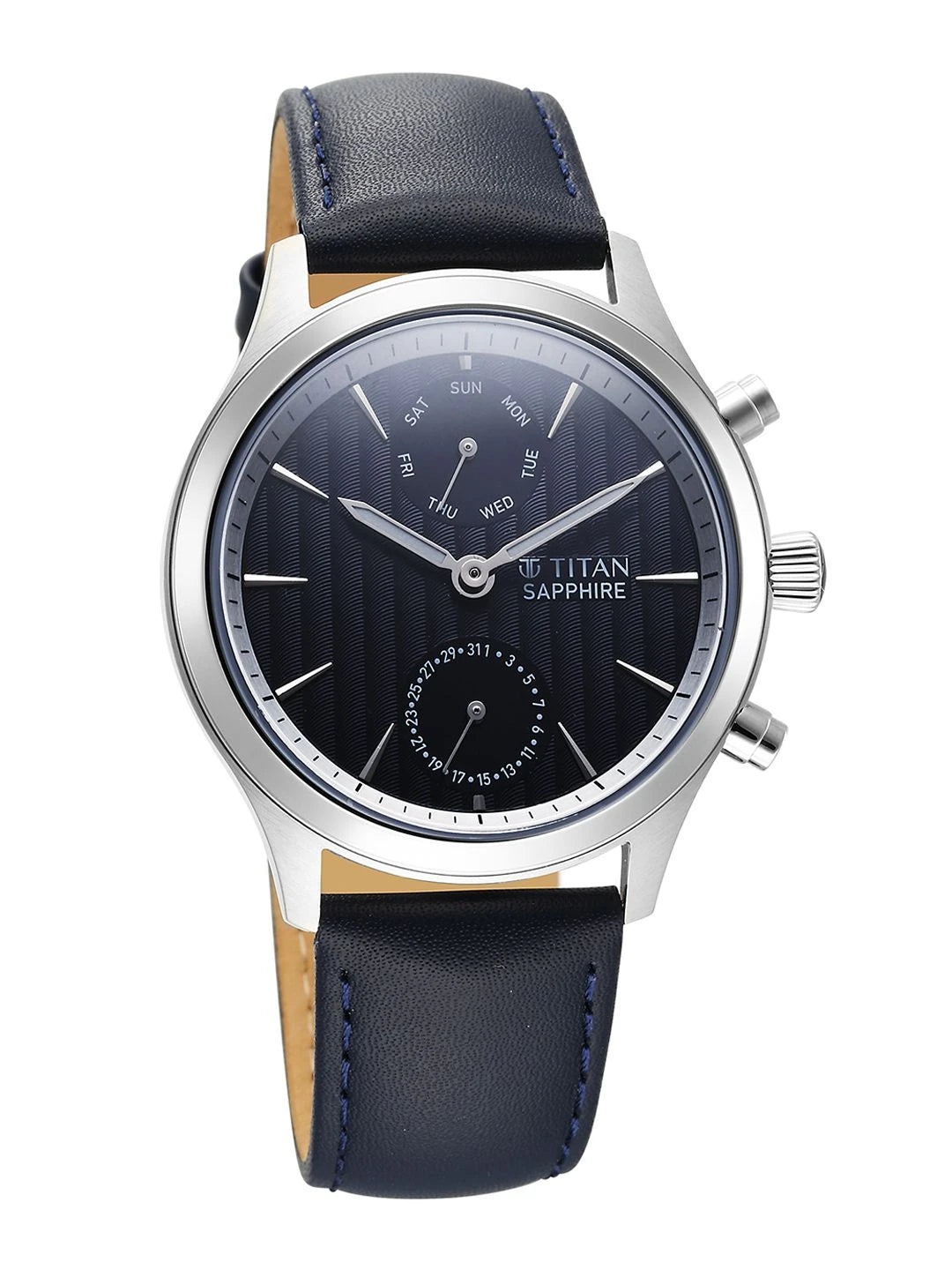 Titan Sapphire Multifunction Analog With Blue Dial Watch - NT1874SL02