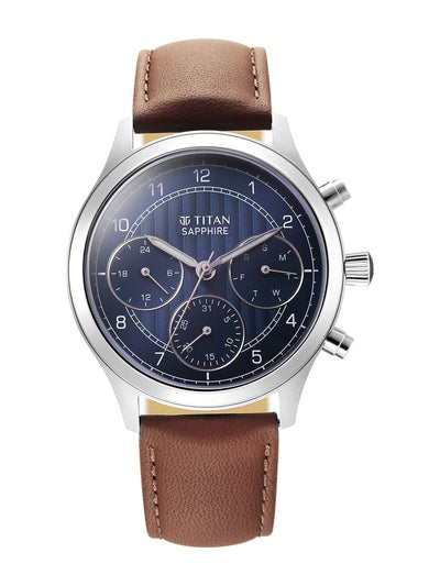 Titan Sapphire Multifunction Analog With Blue Dial Watch - NT1874SL06