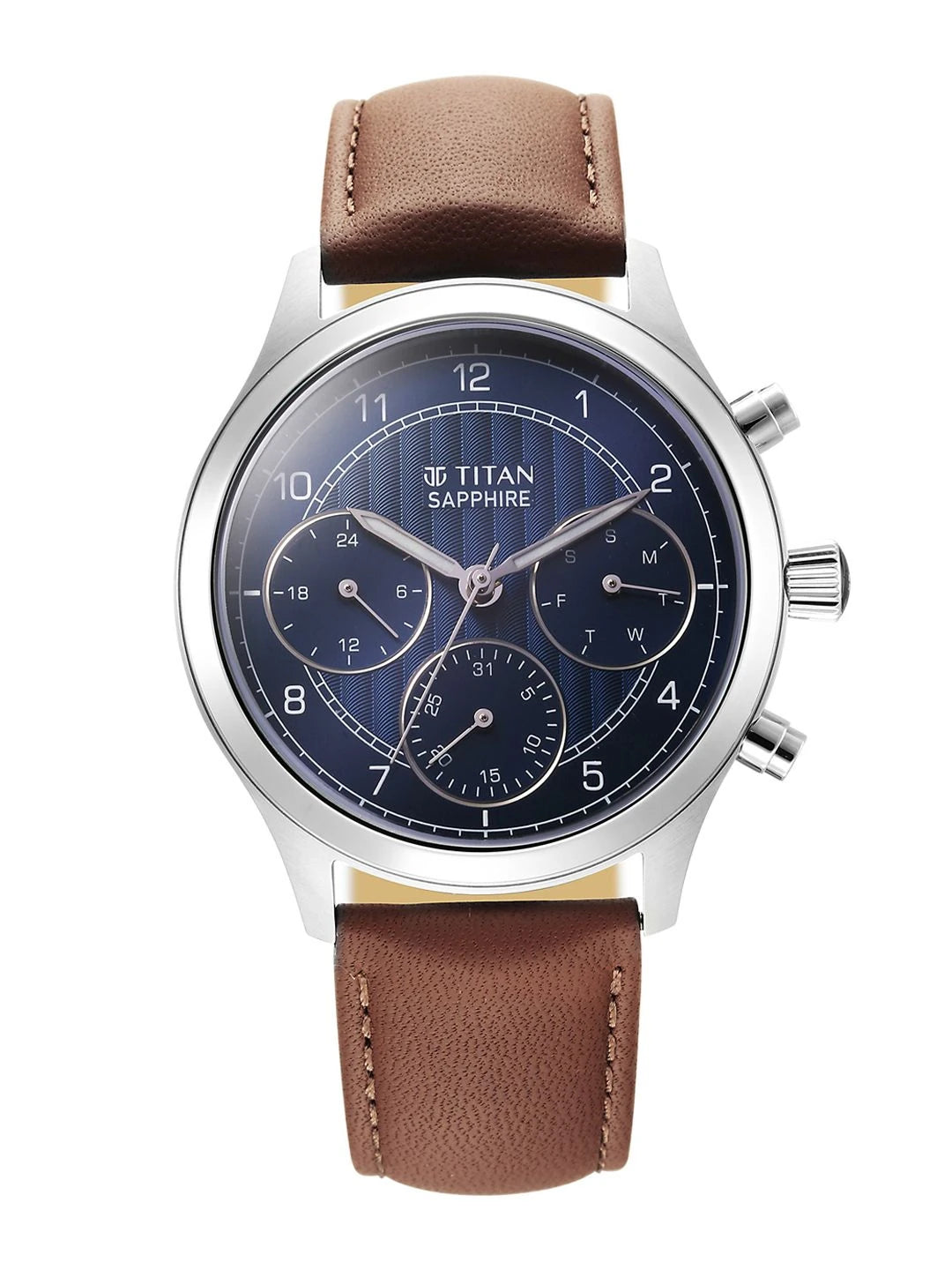 Titan Sapphire Multifunction Analog With Blue Dial Watch - NT1874SL06