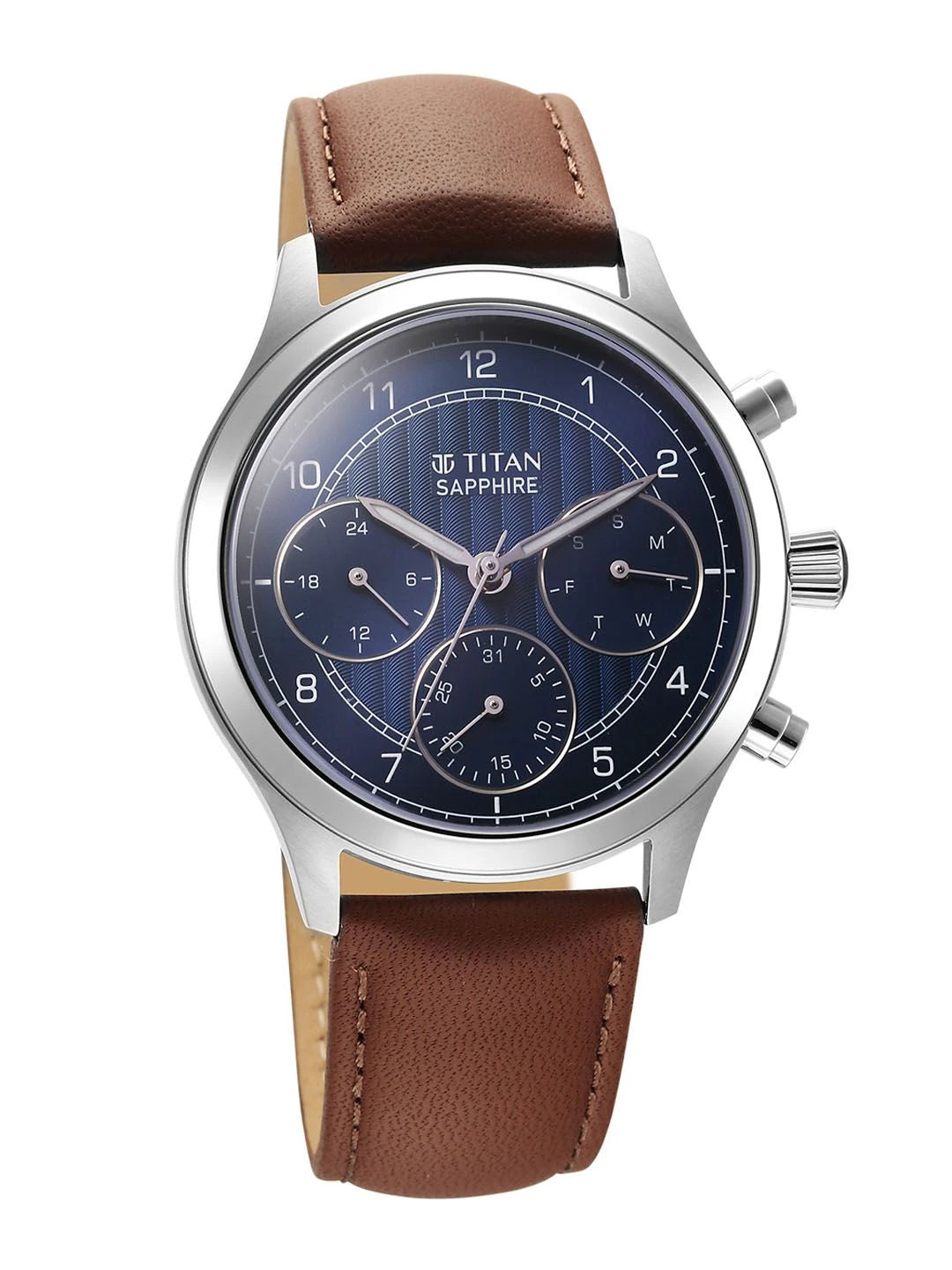 Titan Sapphire Multifunction Analog With Blue Dial Watch - NT1874SL06