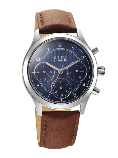 Titan Sapphire Multifunction Analog With Blue Dial Watch - NT1874SL06