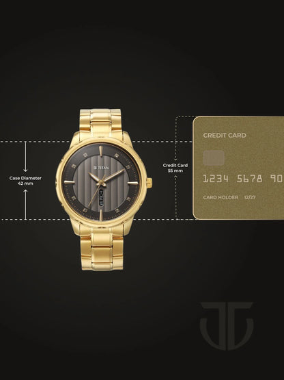 Titan Regalia Opulent Quartz Analog With Grey Dial Watch - NT1875YM01