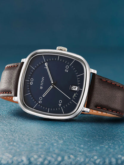 Titan Neo Curve Quartz Analog With Blue Dial Watch - NT1885SL03