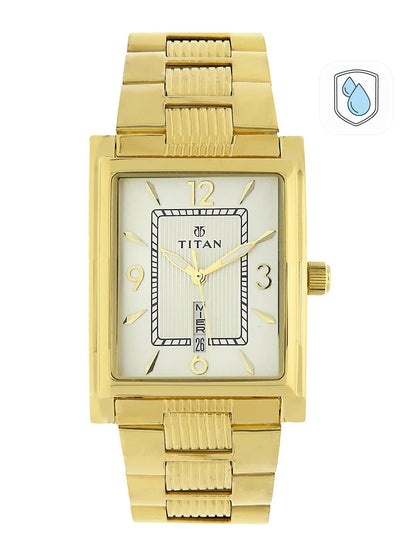 Titan Quartz Analog With Champagne Dial Watch - NT90024YM07