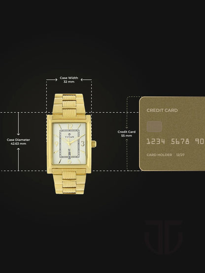 Titan Quartz Analog With Champagne Dial Watch - NT90024YM07