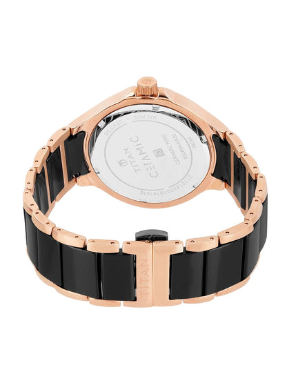 Titan Ceramics Multifunction Analog With Black Dial Watch - NT90089KD02