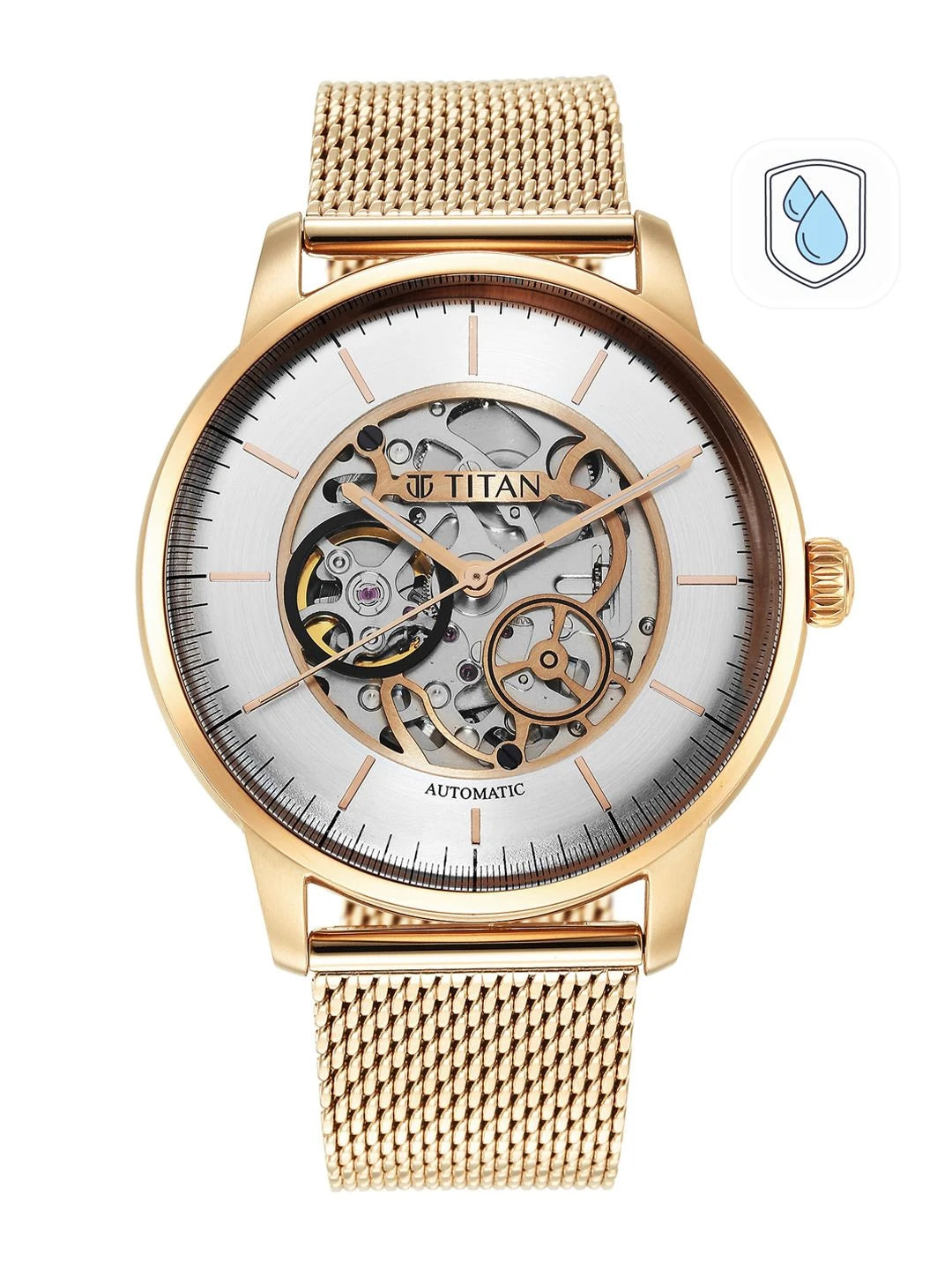 Titan Mechanical Automatic With Silver Dial Watch - NT90110WM01