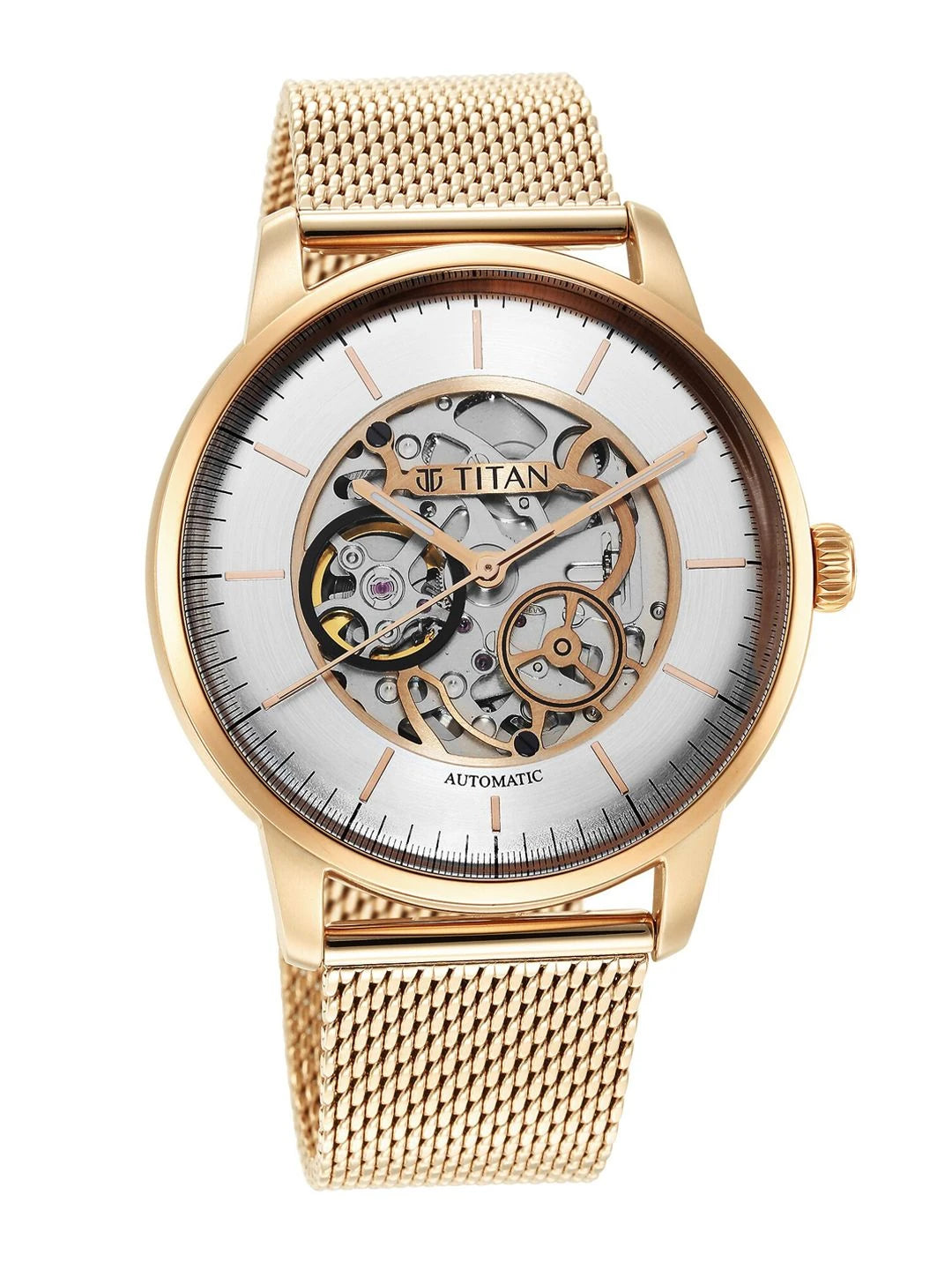 Titan Mechanical Automatic With Silver Dial Watch - NT90110WM01