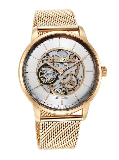 Titan Mechanical Automatic With Silver Dial Watch - NT90110WM01