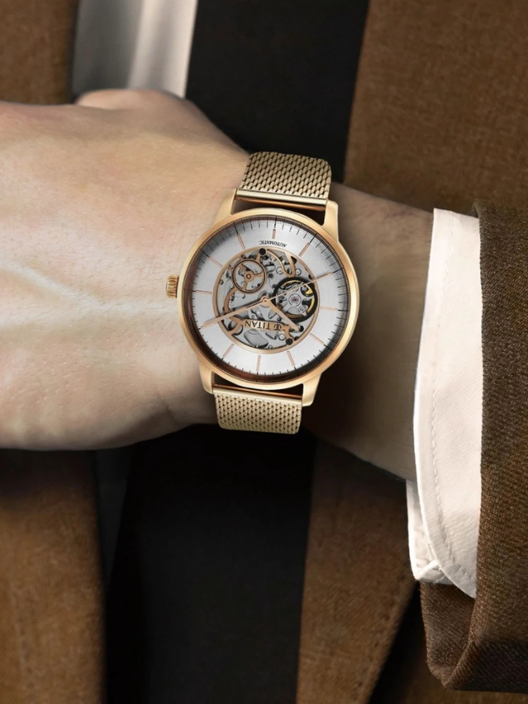 Titan Mechanical Automatic With Silver Dial Watch - NT90110WM01