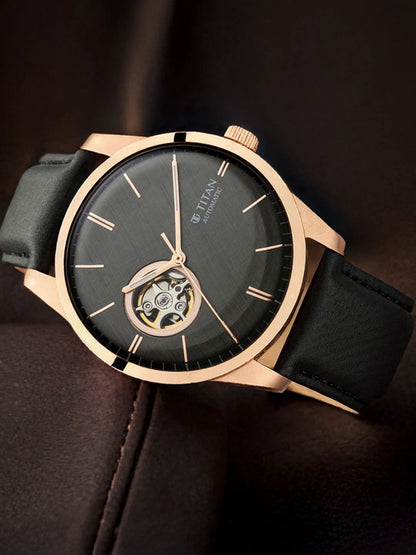 Titan Automatic With Grey Dial Watch - NT90126WL03