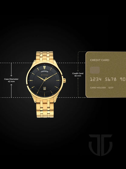 Titan Regalia Opulent Quartz Analog With Black Dial Watch - NT90127YM02