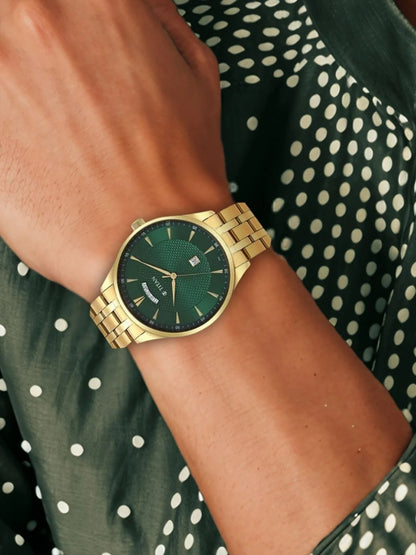 Titan Opulent Lii Quartz Analog With Green Dial Watch - NT90127YM03