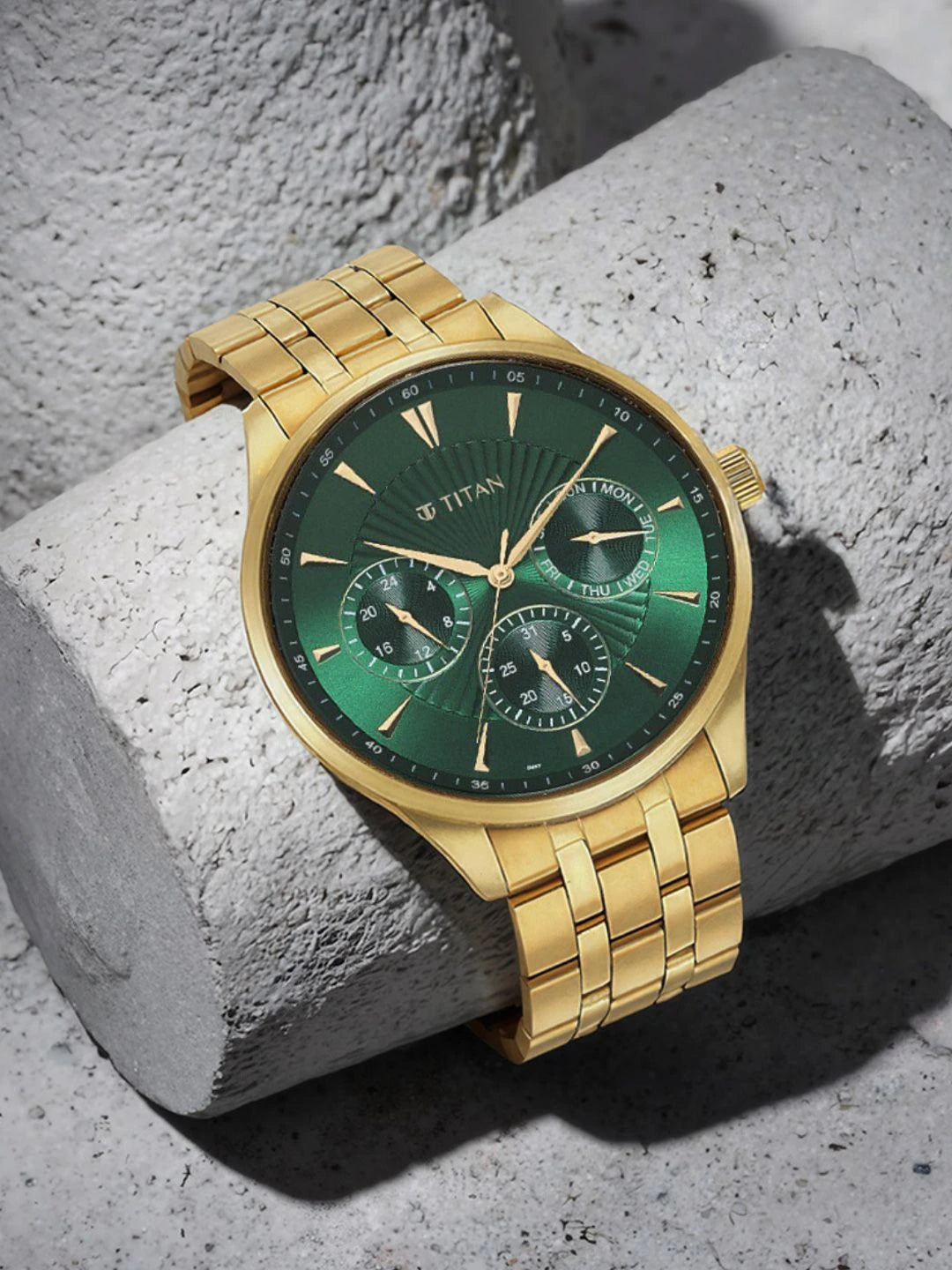 Titan Opulent Lii Multifunction Analog With Green Dial Watch - NT90127YM05