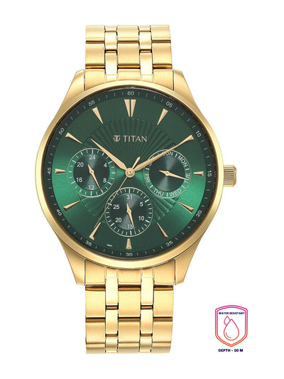 Titan Opulent Lii Multifunction Analog With Green Dial Watch - NT90127YM05