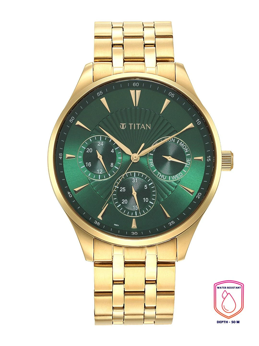 Titan Opulent Lii Multifunction Analog With Green Dial Watch - NT90127YM05