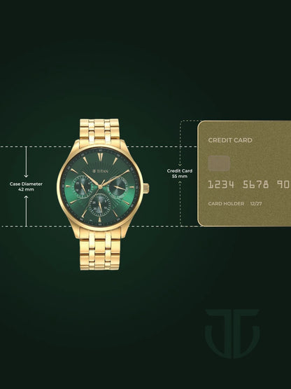 Titan Opulent Lii Multifunction Analog With Green Dial Watch - NT90127YM05