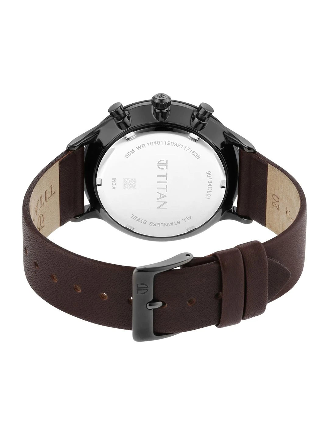 Titan Light Leathers Multifunction Analog With Green Dial Watch - NT90134QL01