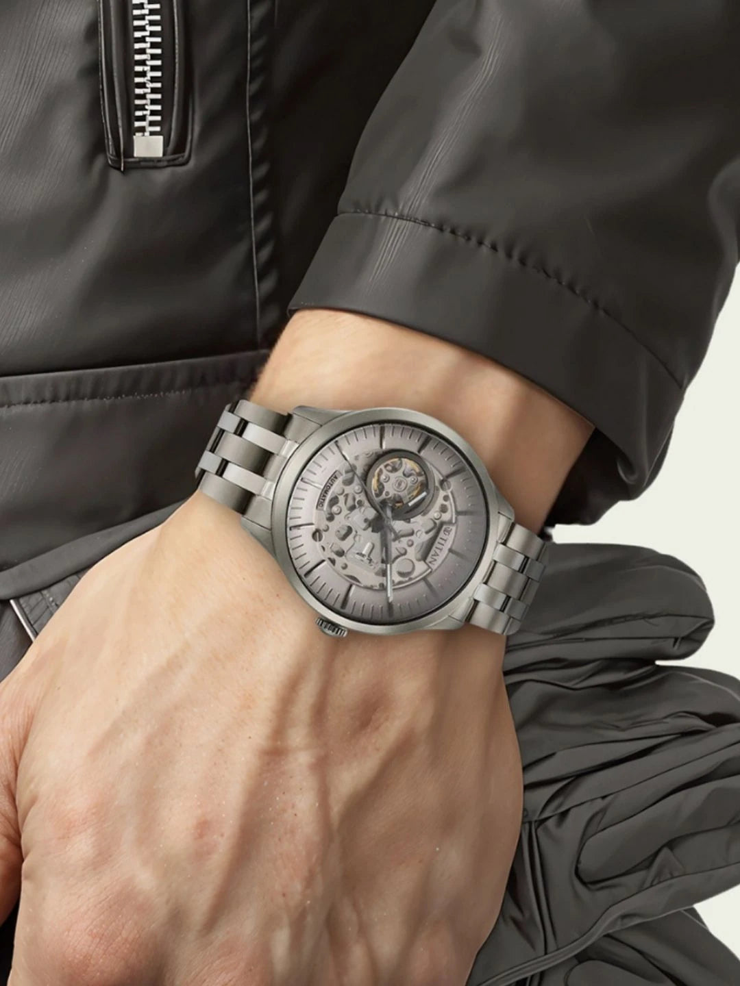 Titan Metal Mechanicals Automatic With Grey Dial Watch - NT90140TM01