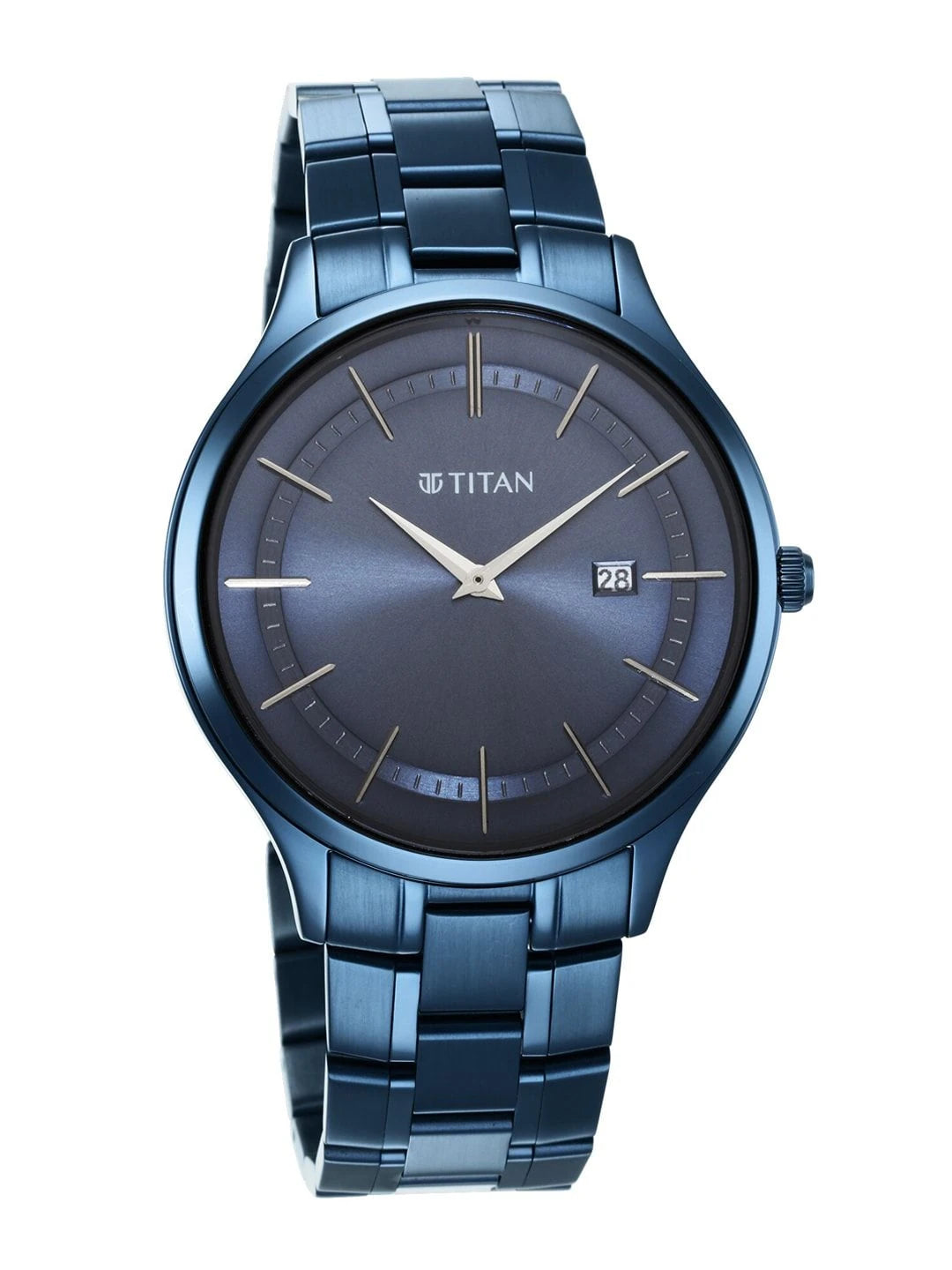 Titan Classique Slimline Quartz Analog With Blue Dial Watch - NT90142QM01