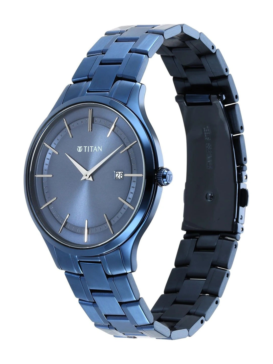 Titan Classique Slimline Quartz Analog With Blue Dial Watch - NT90142QM01