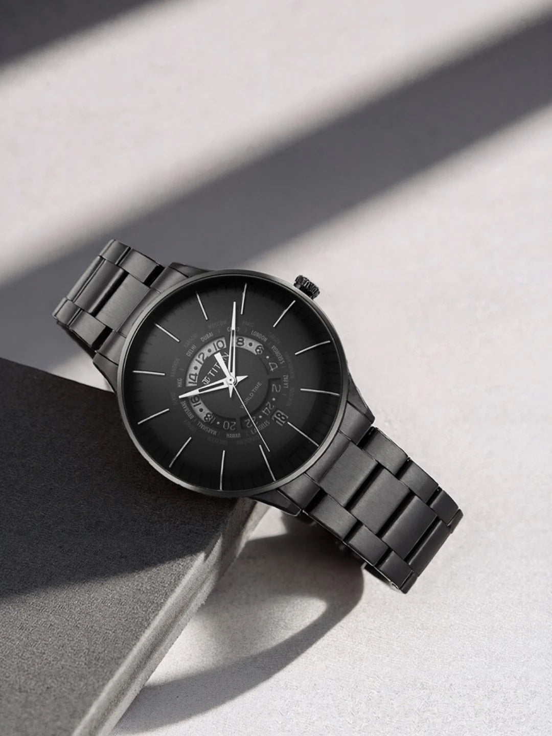 Titan Quartz Analog With Black Dial Watch - NT90145NM01