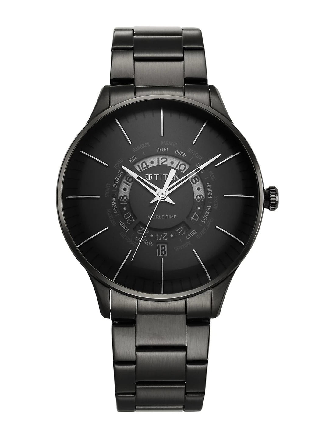 Titan Quartz Analog With Black Dial Watch - NT90145NM01