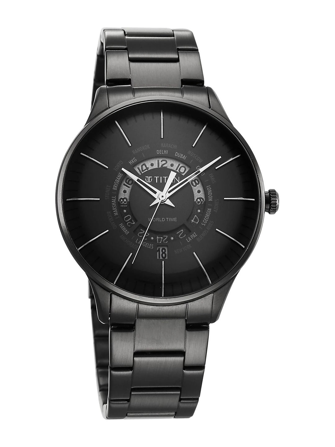 Titan Quartz Analog With Black Dial Watch - NT90145NM01