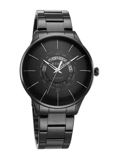 Titan Quartz Analog With Black Dial Watch - NT90145NM01