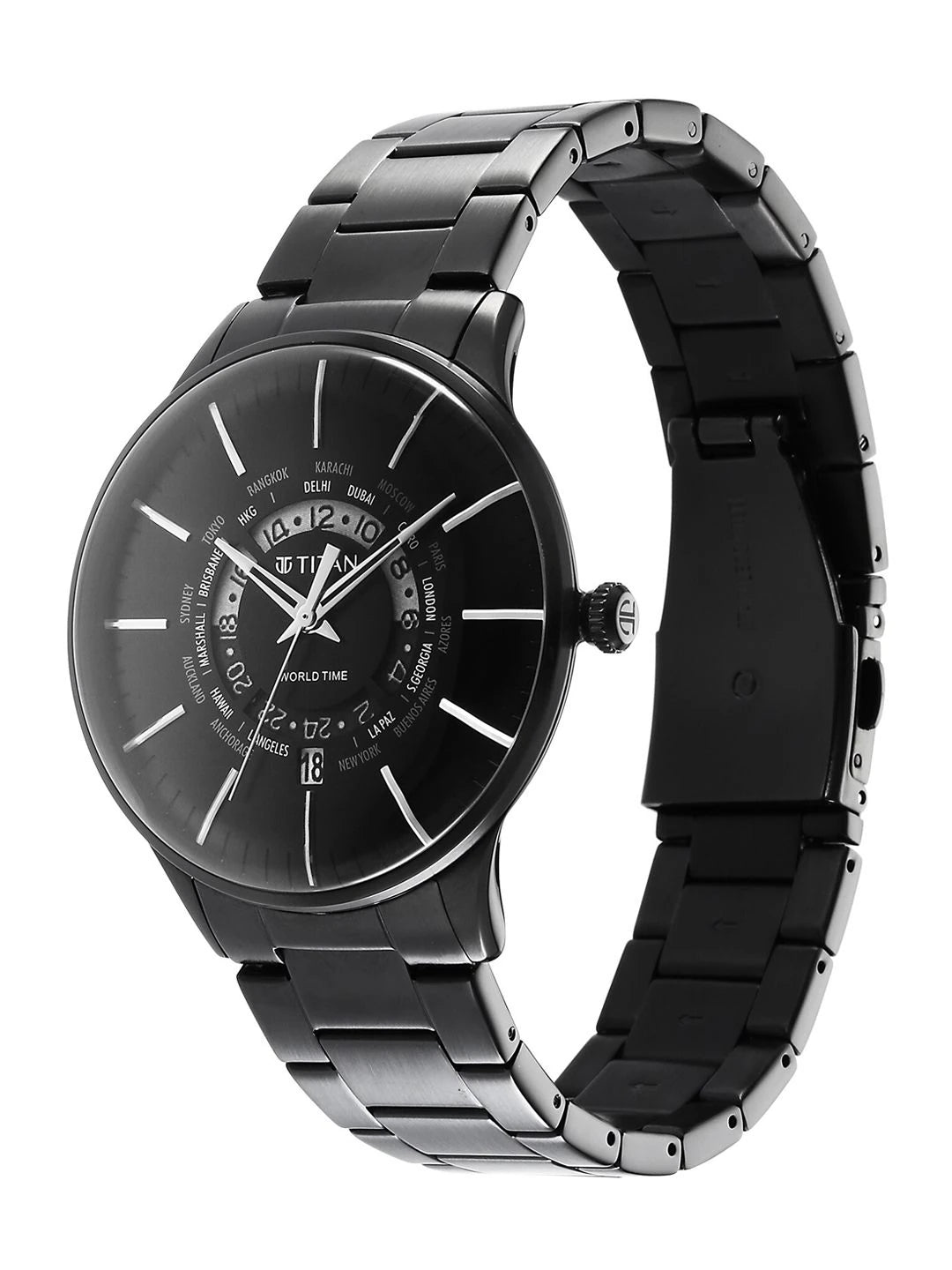 Titan Quartz Analog With Black Dial Watch - NT90145NM01