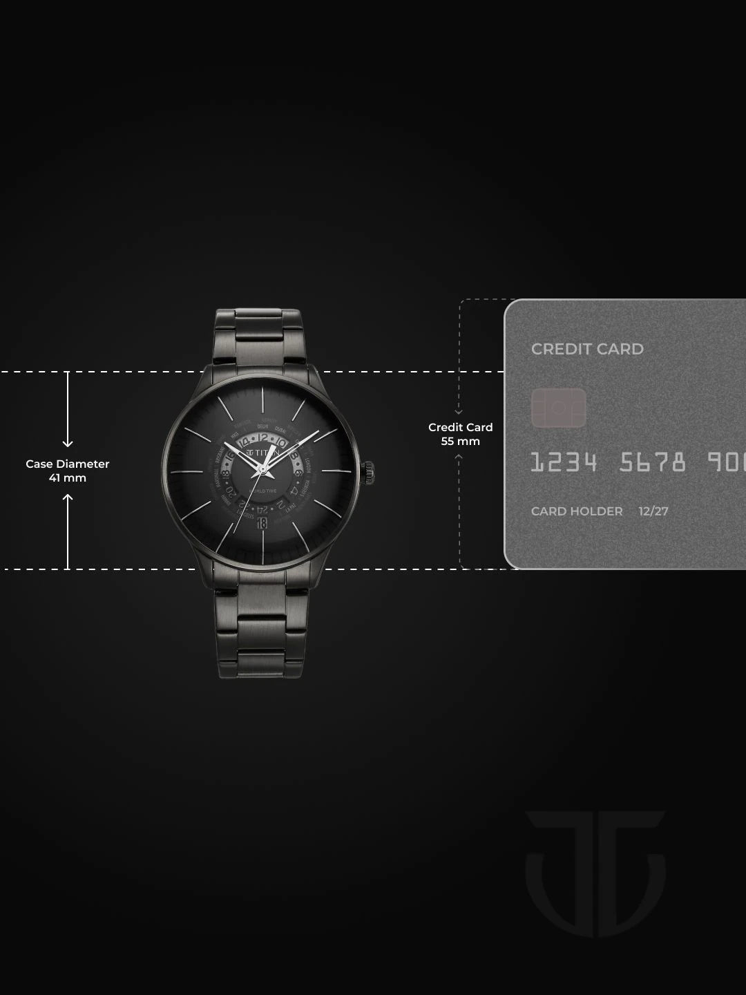 Titan Quartz Analog With Black Dial Watch - NT90145NM01