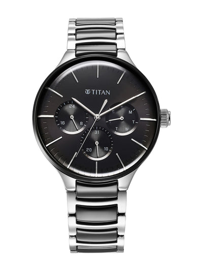 Titan Ceramic Fusion Multifunction Analog With Black Dial Watch - NT90148KD01