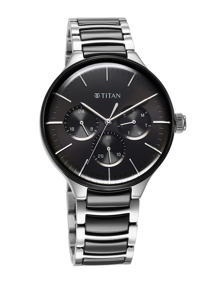 Titan Ceramic Fusion Multifunction Analog With Black Dial Watch - NT90148KD01