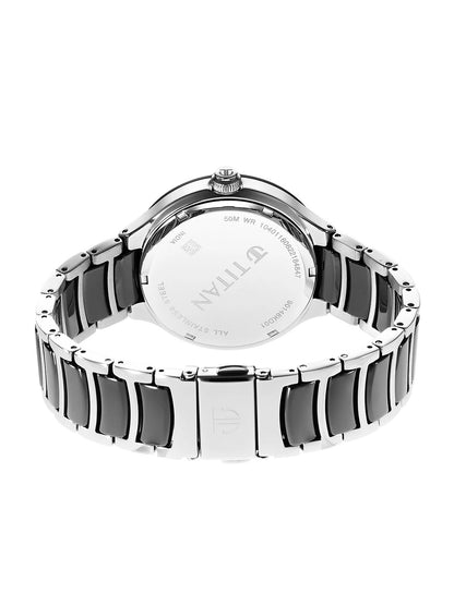Titan Ceramic Fusion Multifunction Analog With Black Dial Watch - NT90148KD01