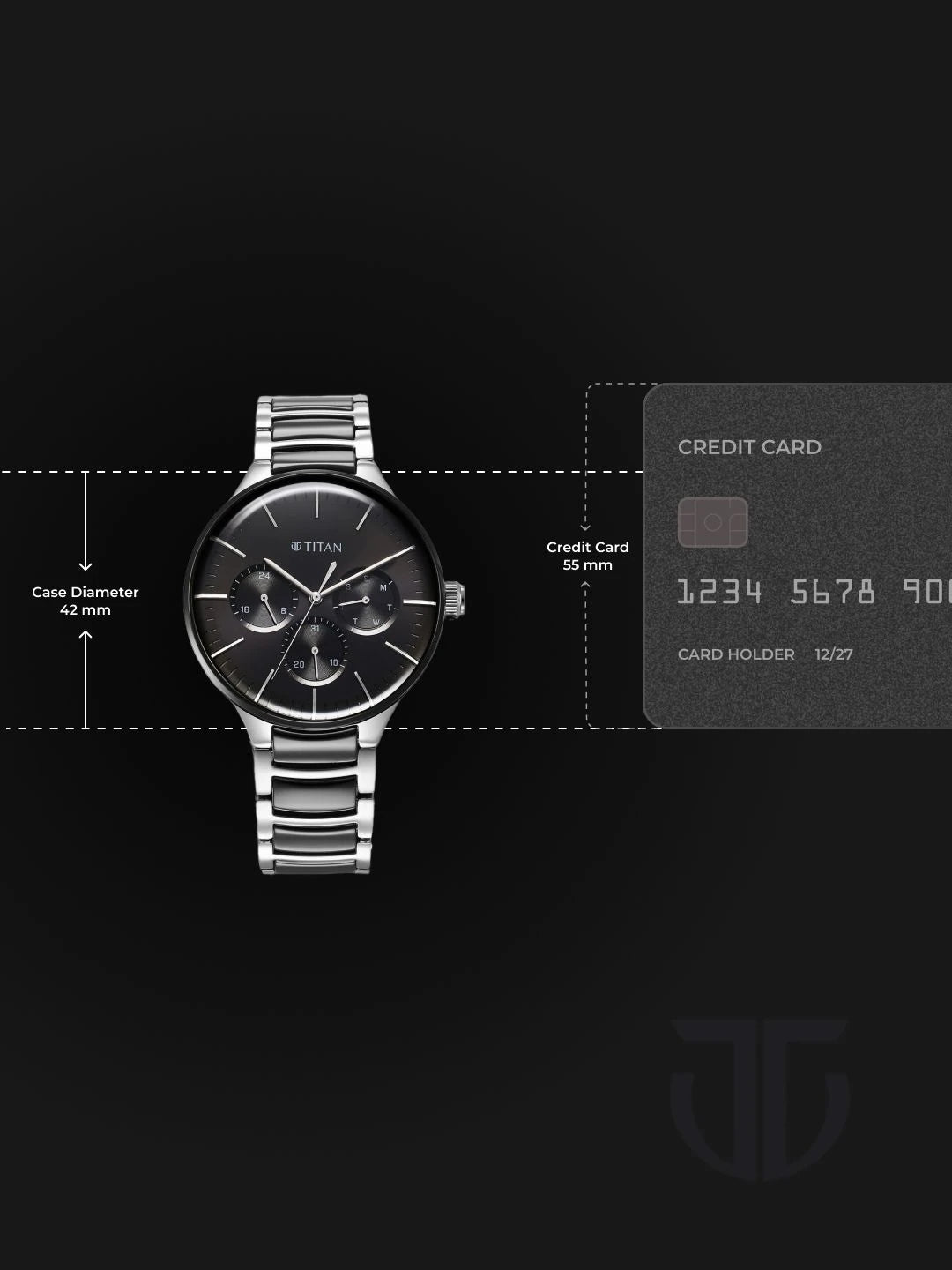 Titan Ceramic Fusion Multifunction Analog With Black Dial Watch - NT90148KD01