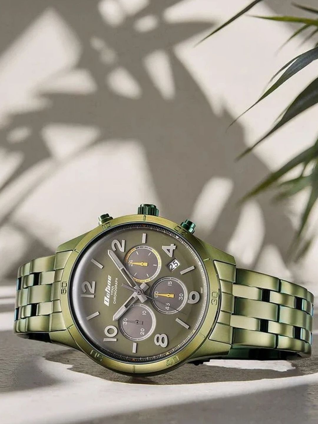 Titan Octane Round Green Dial Analog Watch - NT90153QM01