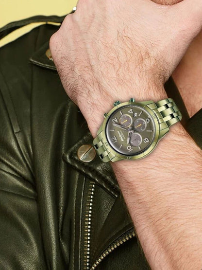 Titan Octane Round Green Dial Analog Watch - NT90153QM01