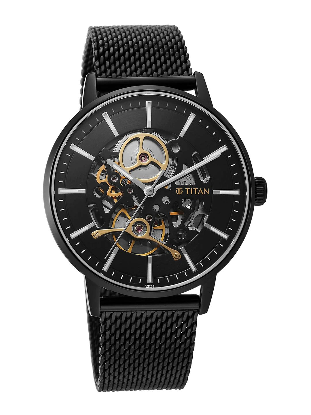 Titan Slimline Mechanical With Black Dial Watch - NT90159NM01