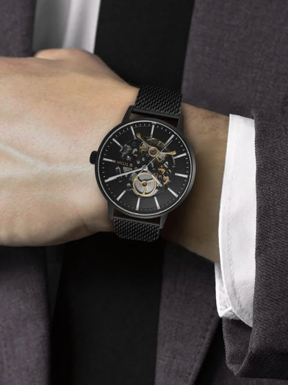 Titan Slimline Mechanical With Black Dial Watch - NT90159NM01