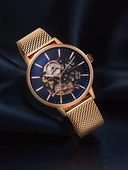 Titan Slimline Mechanical With Midnight Blue Dial Watch - NT90159WM01